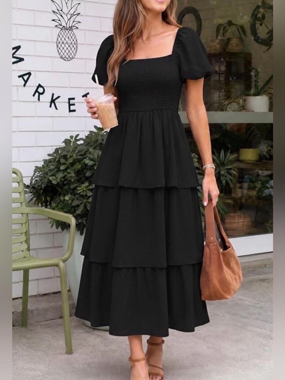Black Ruffle Maxi Dress